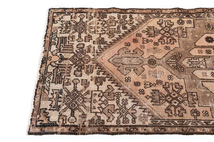 Detail image of 2' 6 x 5' 10 Hand Knotted Ultra Vintage Persian Wool Runner Rug
