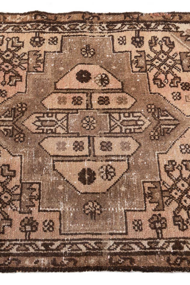 Detail image of 2' 6 x 5' 10 Hand Knotted Ultra Vintage Persian Wool Runner Rug