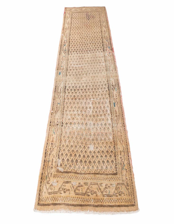 Detail image of 4' 1 x 10' 1  Hand Knotted Ultra Vintage Persian Wool Runner Rug