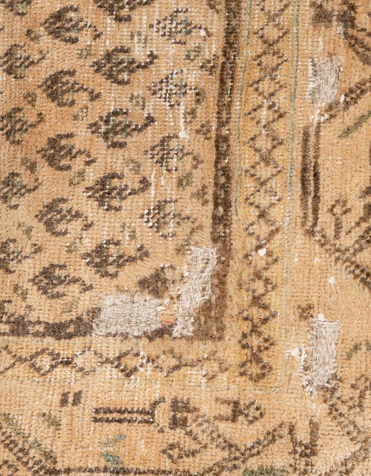 Detail image of 4' 1 x 10' 1  Hand Knotted Ultra Vintage Persian Wool Runner Rug