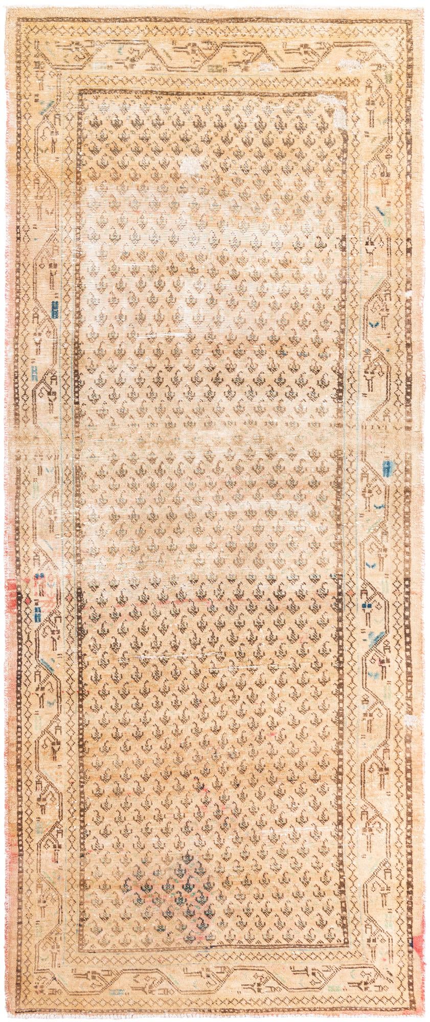 4' 1 x 10' 1 Hand Knotted Ultra Vintage Persian Wool Runner Rug