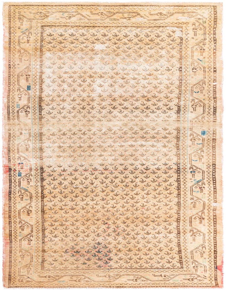  4' 1 x 10' 1  Hand Knotted Ultra Vintage Persian W...