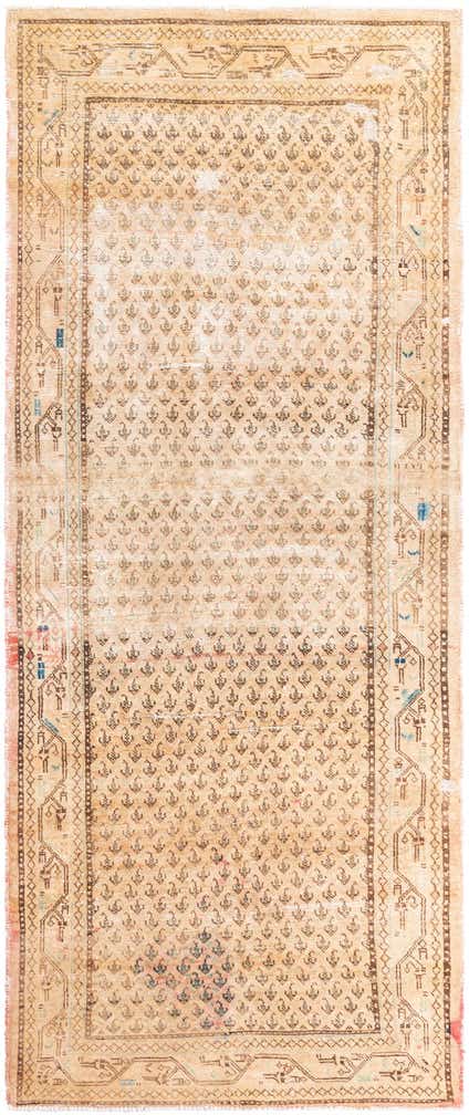 4' 1 x 10' 1 Hand Knotted Ultra Vintage Persian Wool Runner Rug