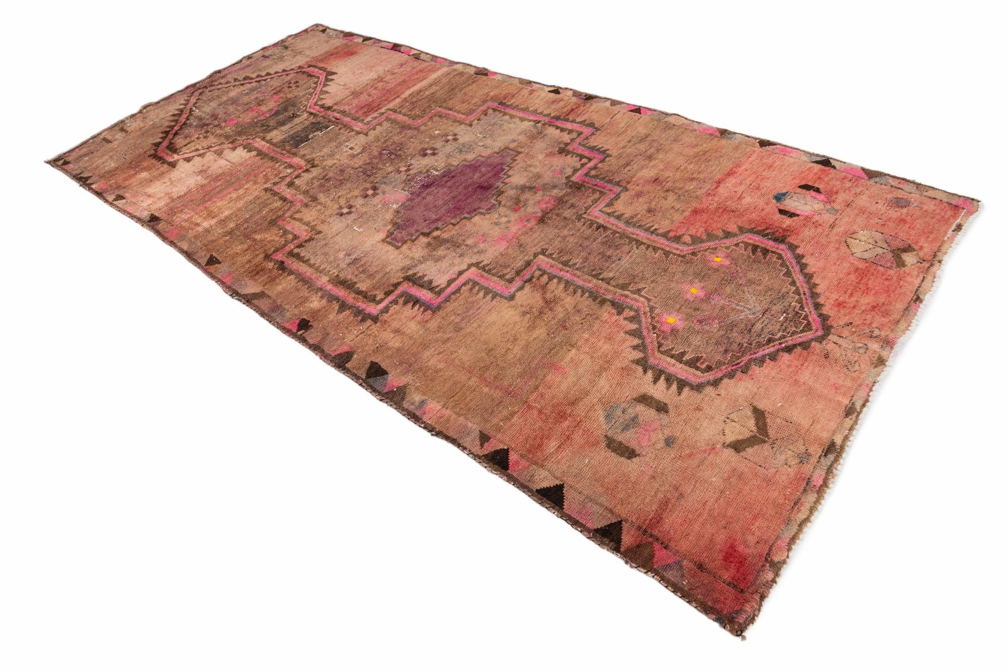 4' 7 x 9' 1 Hand Knotted Ultra Vintage Persian Wool Runner Rug
