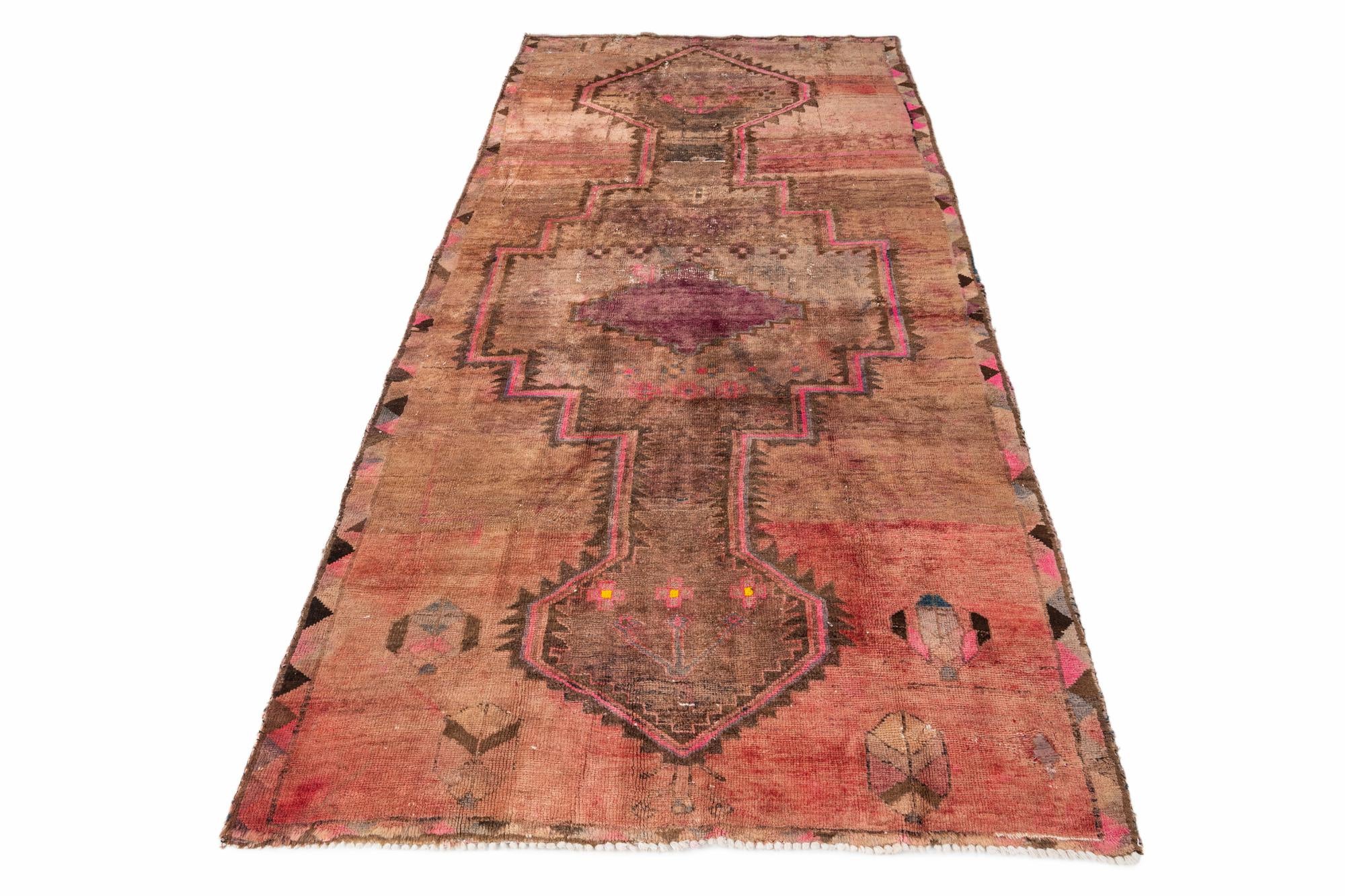 4' 7 x 9' 1 Hand Knotted Ultra Vintage Persian Wool Runner Rug