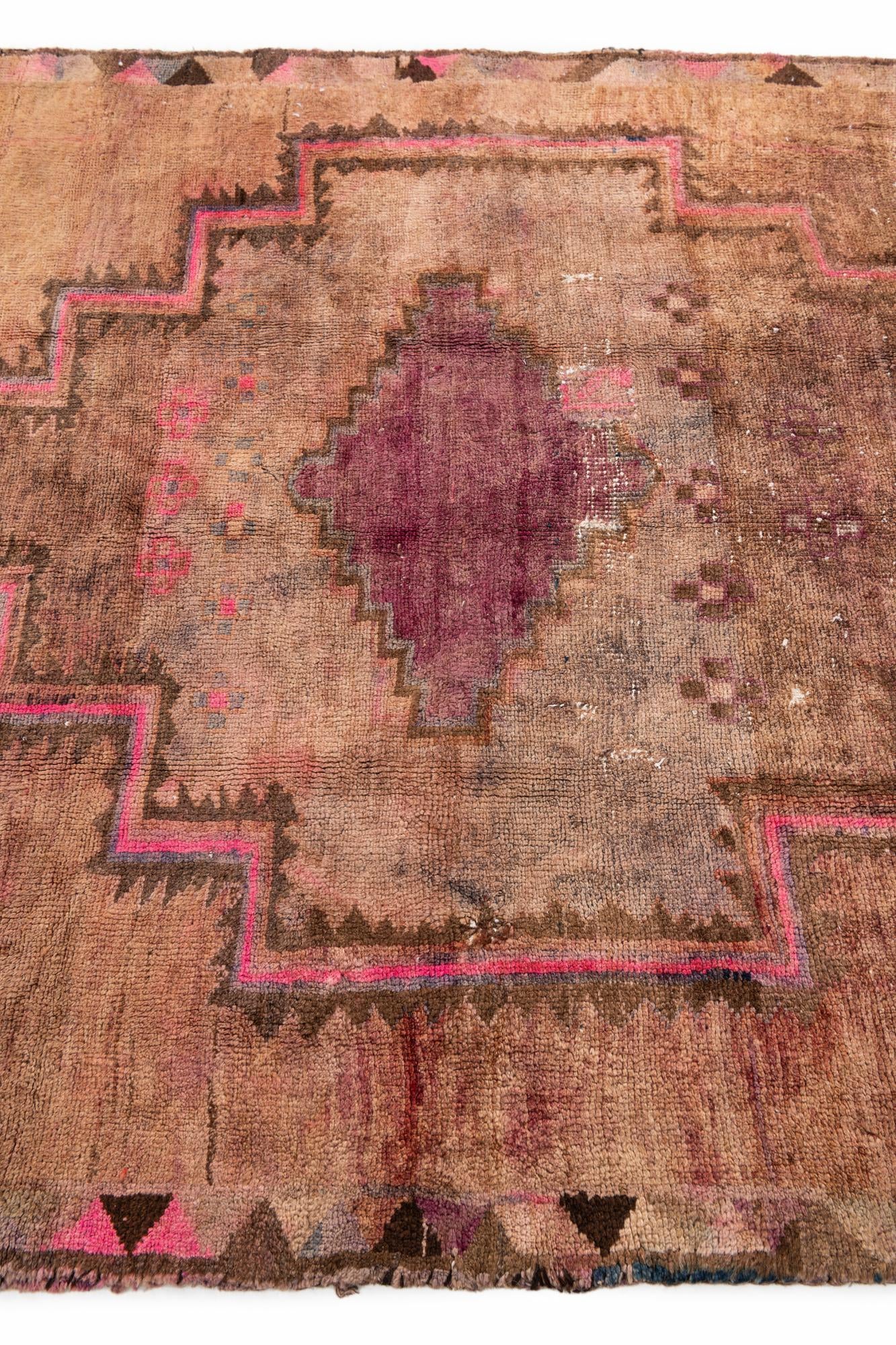 4' 7 x 9' 1 Hand Knotted Ultra Vintage Persian Wool Runner Rug