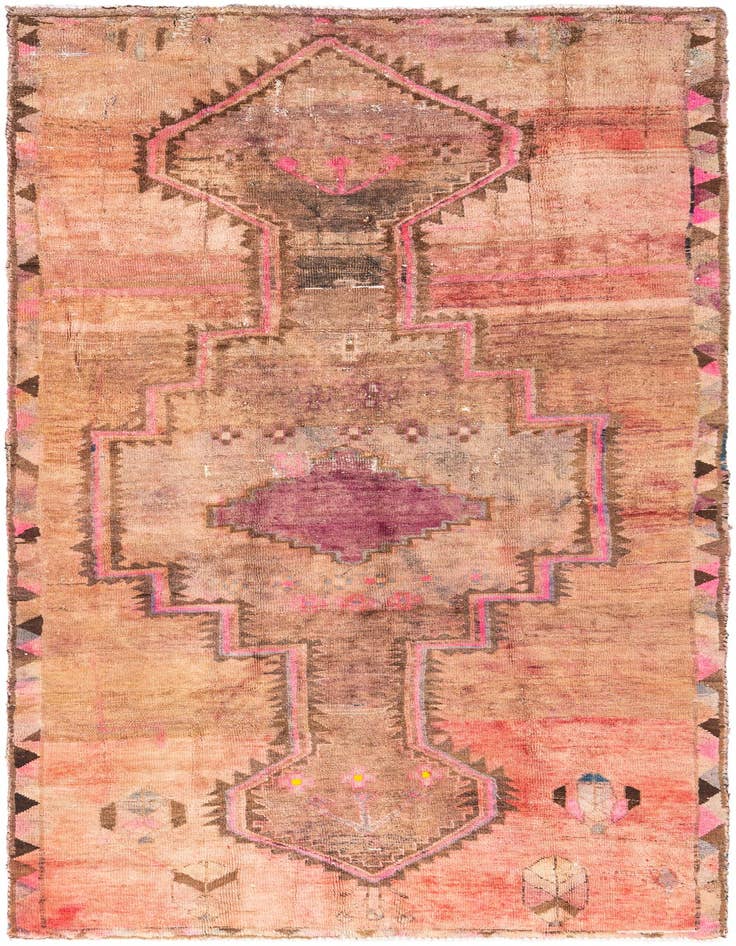 Detail image of 4' 7 x 9' 1 Hand Knotted Ultra Vintage Persian Wool Runner Rug