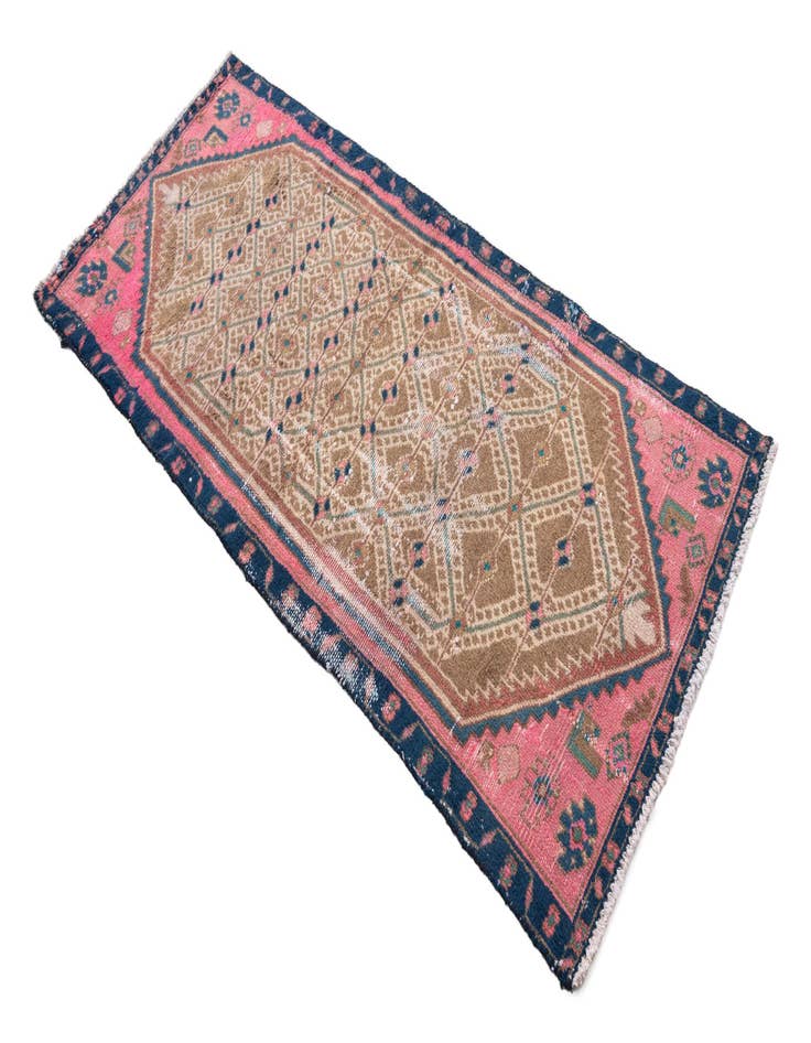 Detail image of 2' 5 x 5' 3  Hand Knotted Ultra Vintage Persian Wool Runner Rug