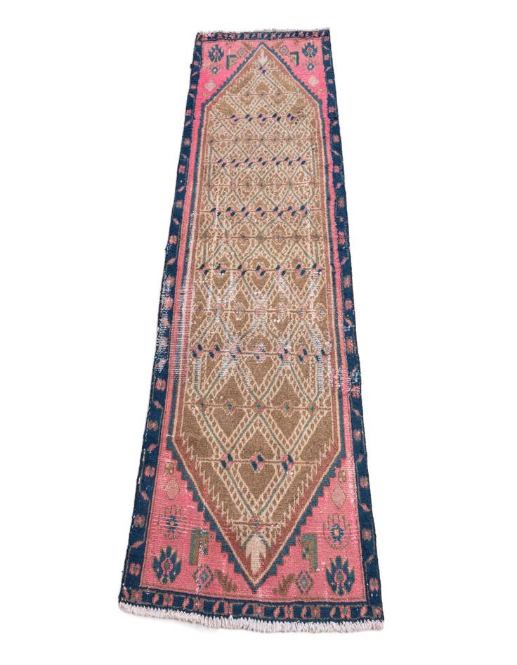 Detail image of 2' 5 x 5' 3  Hand Knotted Ultra Vintage Persian Wool Runner Rug