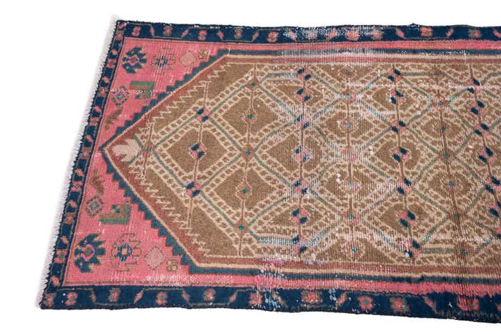 2' 5 x 5' 3 Hand Knotted Ultra Vintage Persian Wool Runner Rug