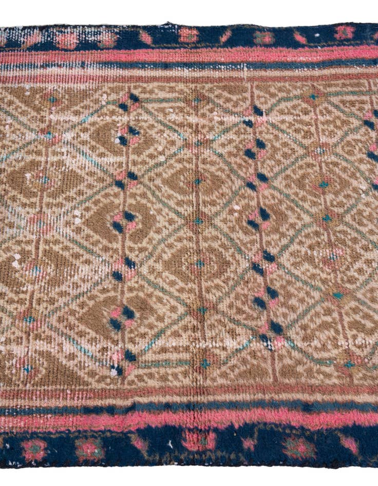 Detail image of 2' 5 x 5' 3  Hand Knotted Ultra Vintage Persian Wool Runner Rug