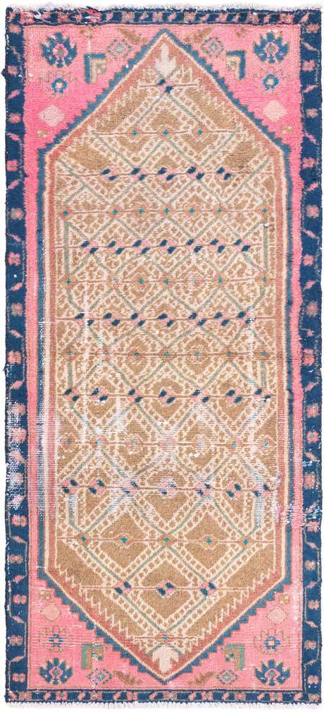 2' 5 x 5' 3 Hand Knotted Ultra Vintage Persian Wool Runner Rug