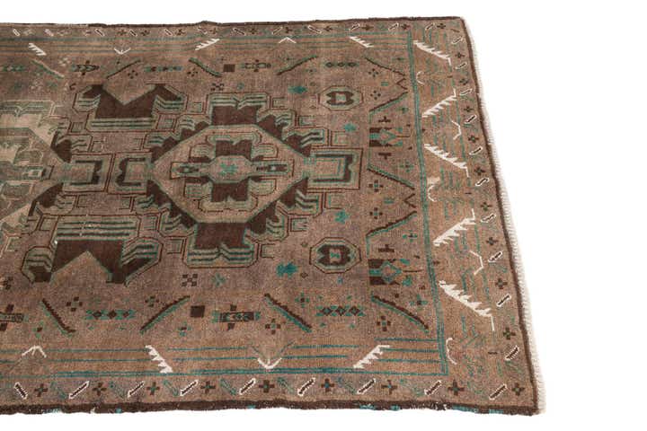 3' 8 x 7' 1 Hand Knotted Ultra Vintage Persian Wool Runner Rug