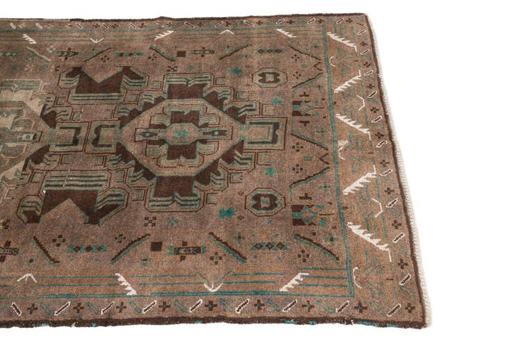 Detail image of 3' 8 x 7' 1 Hand Knotted Ultra Vintage Persian Wool Runner Rug