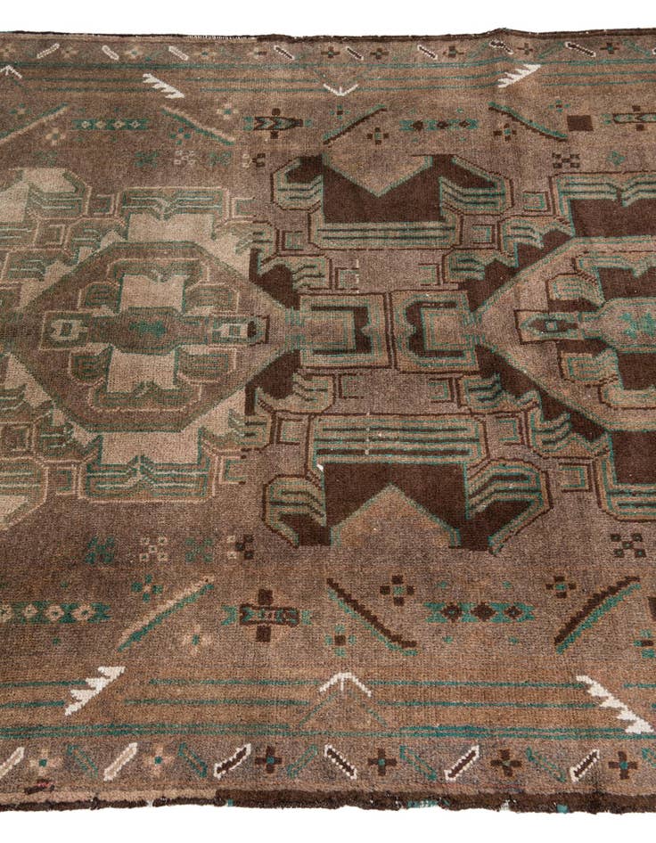 Detail image of 3' 8 x 7' 1  Hand Knotted Ultra Vintage Persian Wool Runner Rug