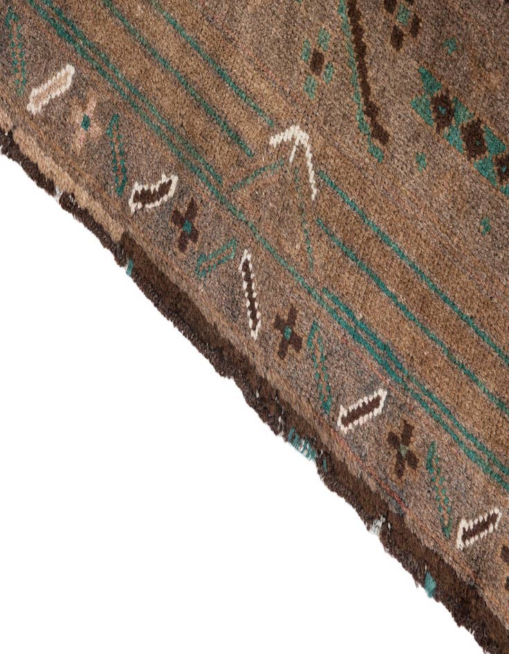 Detail image of 3' 8 x 7' 1  Hand Knotted Ultra Vintage Persian Wool Runner Rug