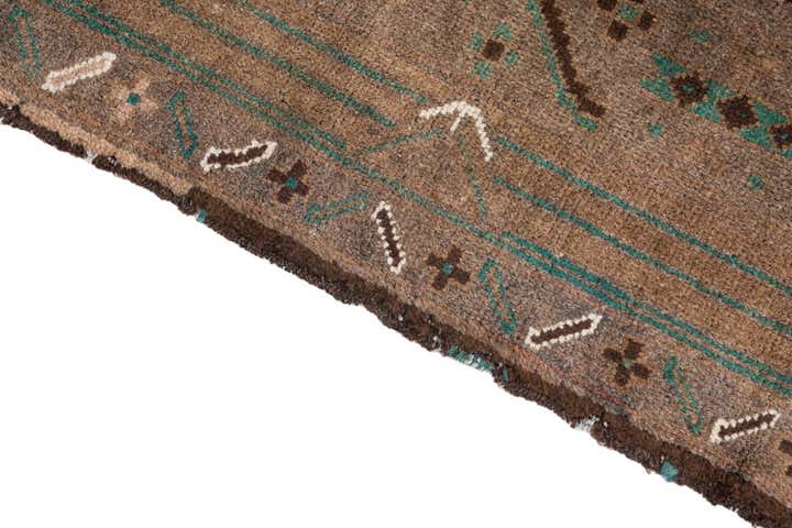 3' 8 x 7' 1 Hand Knotted Ultra Vintage Persian Wool Runner Rug