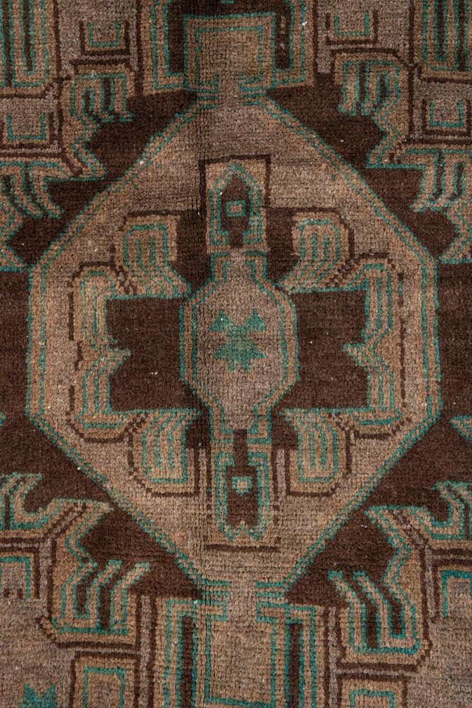 3' 8 x 7' 1 Hand Knotted Ultra Vintage Persian Wool Runner Rug