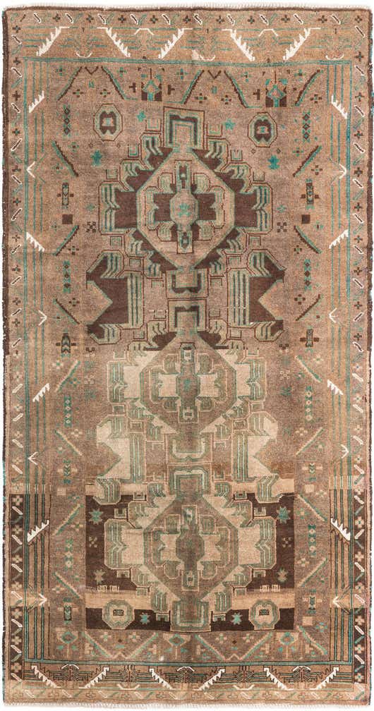 3' 8 x 7' 1 Hand Knotted Ultra Vintage Persian Wool Runner Rug