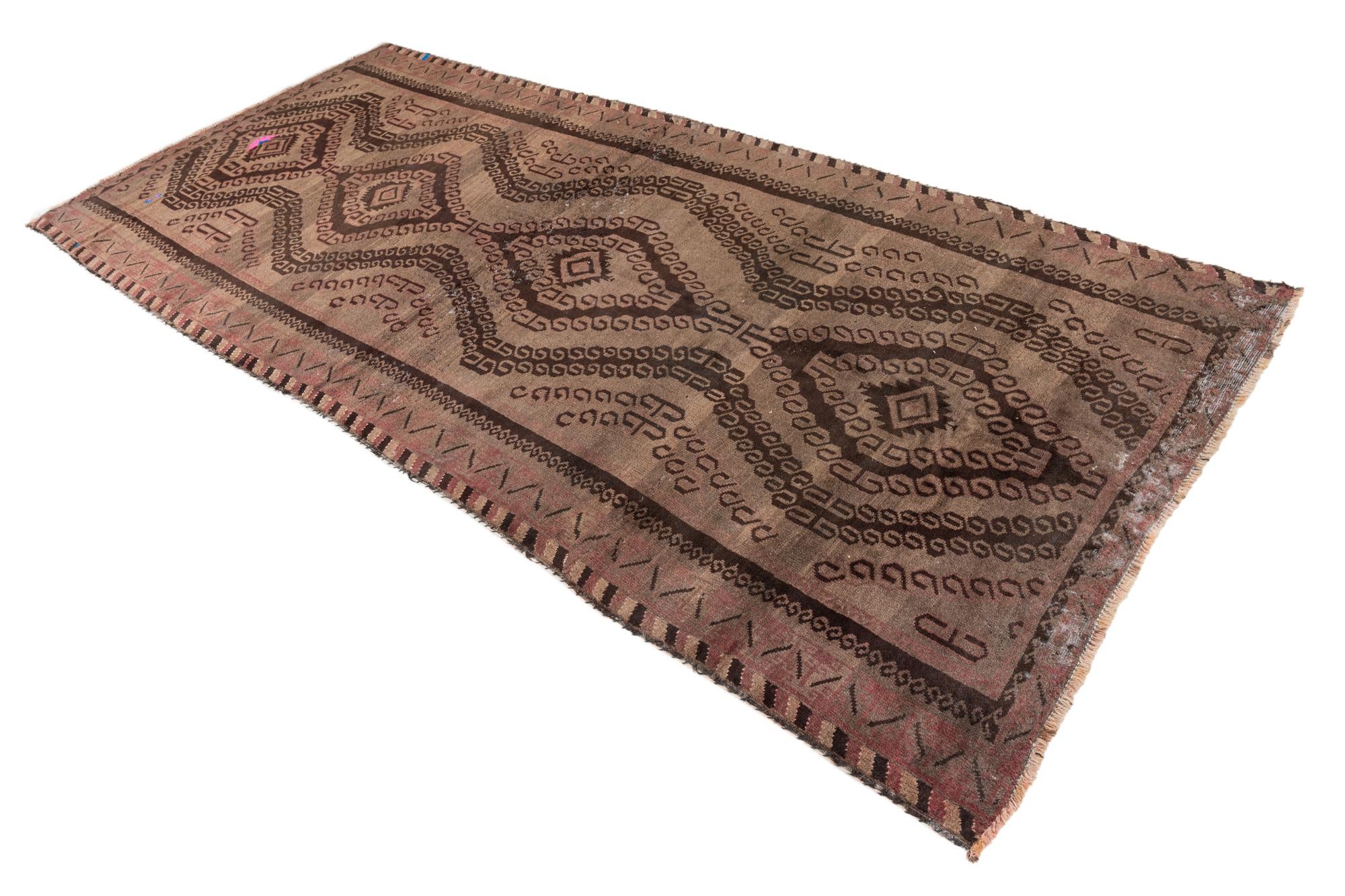 4' 7 x 10' 4 Hand Knotted Ultra Vintage Persian Wool Runner Rug