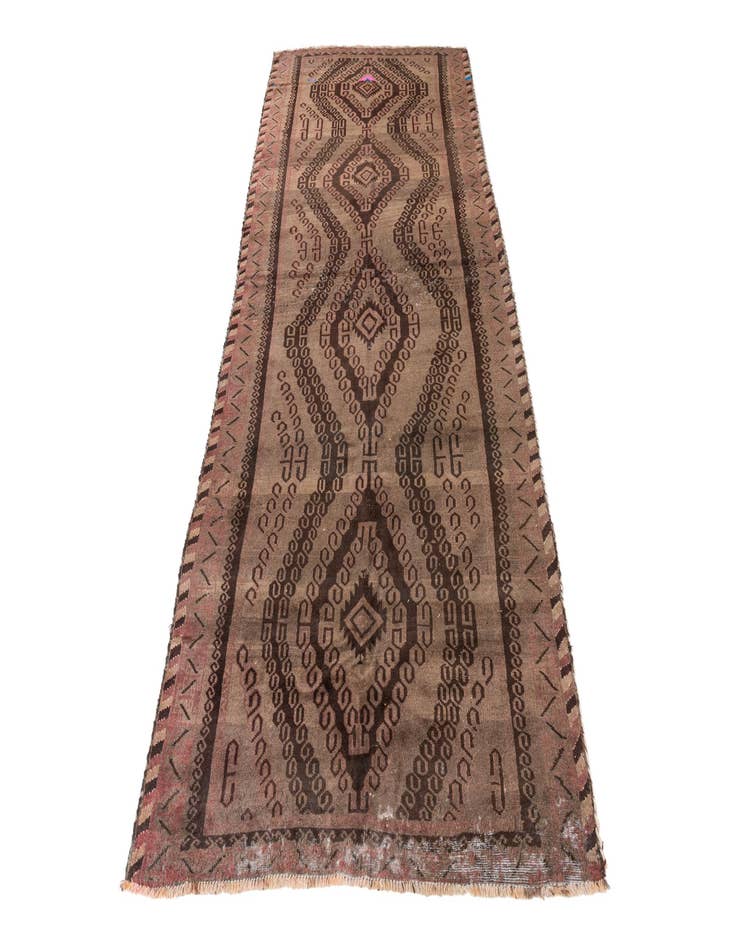 Detail image of 4' 7 x 10' 4  Hand Knotted Ultra Vintage Persian Wool Runner Rug