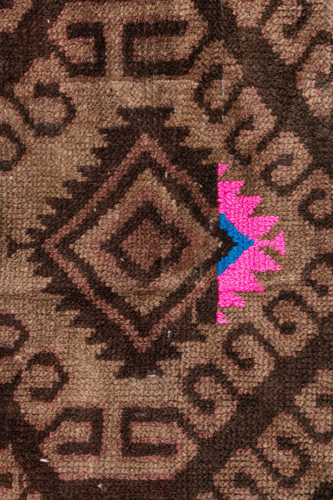 4' 7 x 10' 4 Hand Knotted Ultra Vintage Persian Wool Runner Rug
