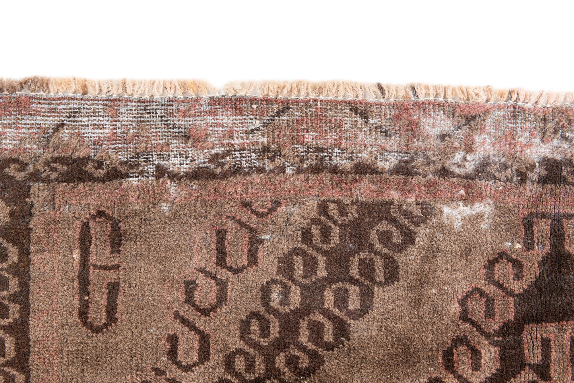 4' 7 x 10' 4 Hand Knotted Ultra Vintage Persian Wool Runner Rug