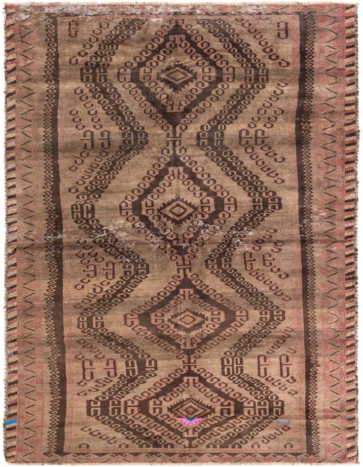 Detail image of 4' 7 x 10' 4 Hand Knotted Ultra Vintage Persian Wool Runner Rug