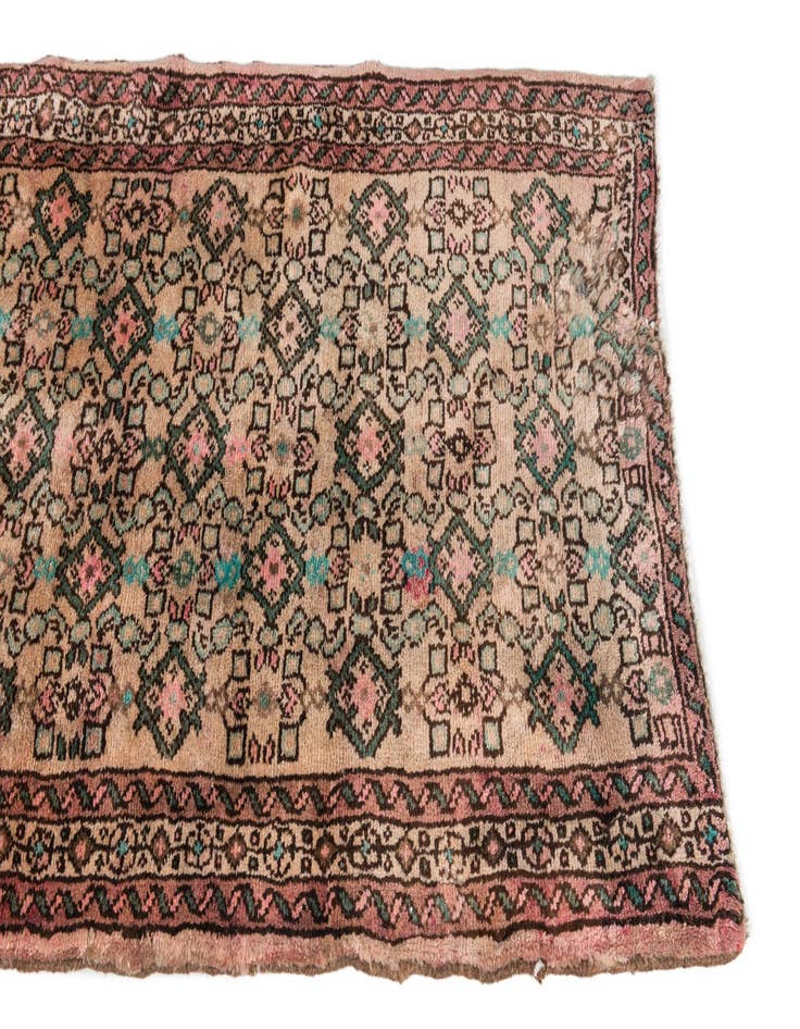 Detail image of 2' 7 x 6' 10  Hand Knotted Ultra Vintage Persian Wool Runner Rug