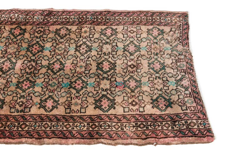 Detail image of 2' 7 x 6' 10 Hand Knotted Ultra Vintage Persian Wool Runner Rug