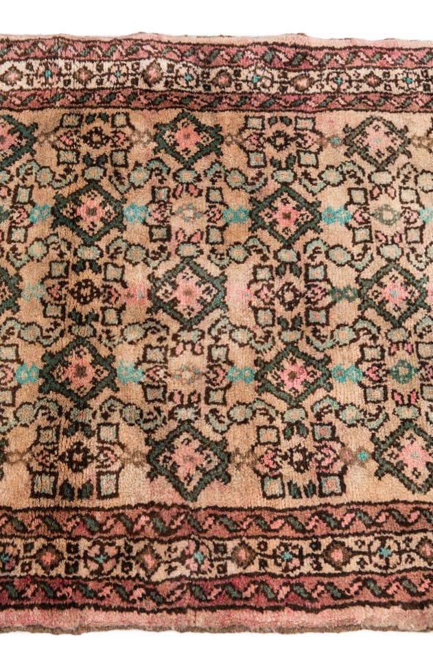 Detail image of 2' 7 x 6' 10 Hand Knotted Ultra Vintage Persian Wool Runner Rug