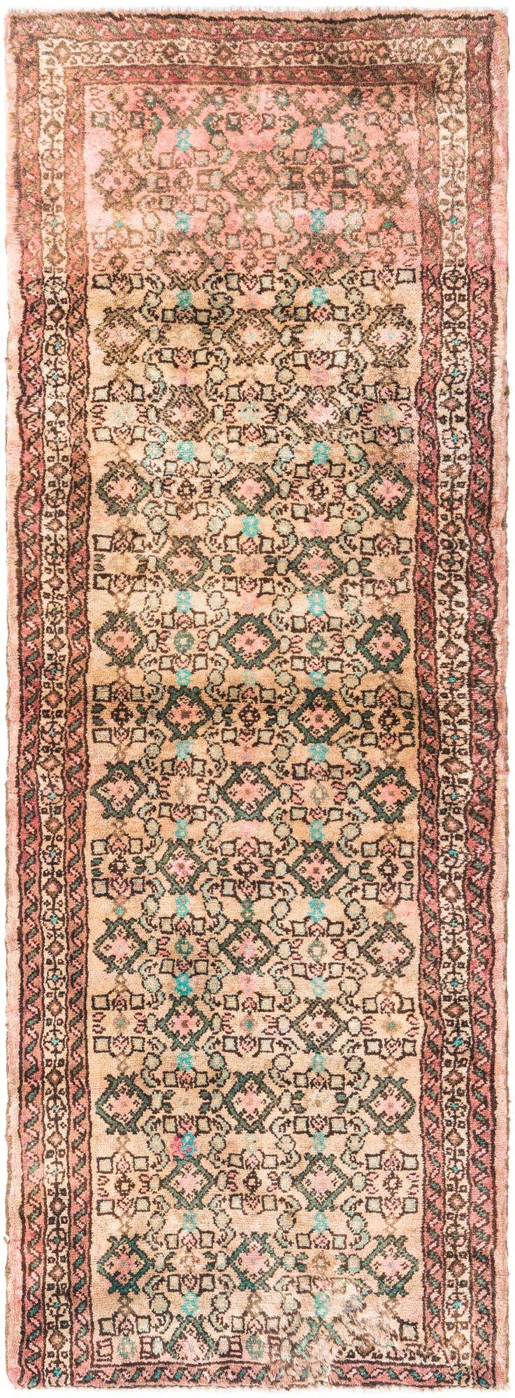 2' 7 x 6' 10 Hand Knotted Ultra Vintage Persian Wool Runner Rug