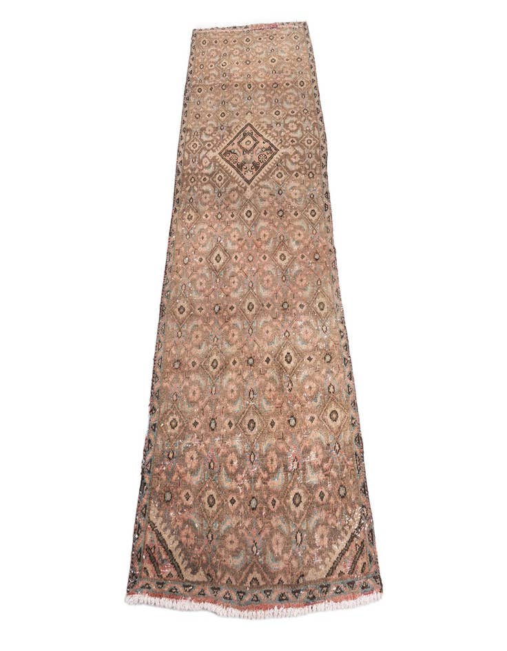 Detail image of 3' x 7' 4  Hand Knotted Ultra Vintage Persian Wool Runner Rug