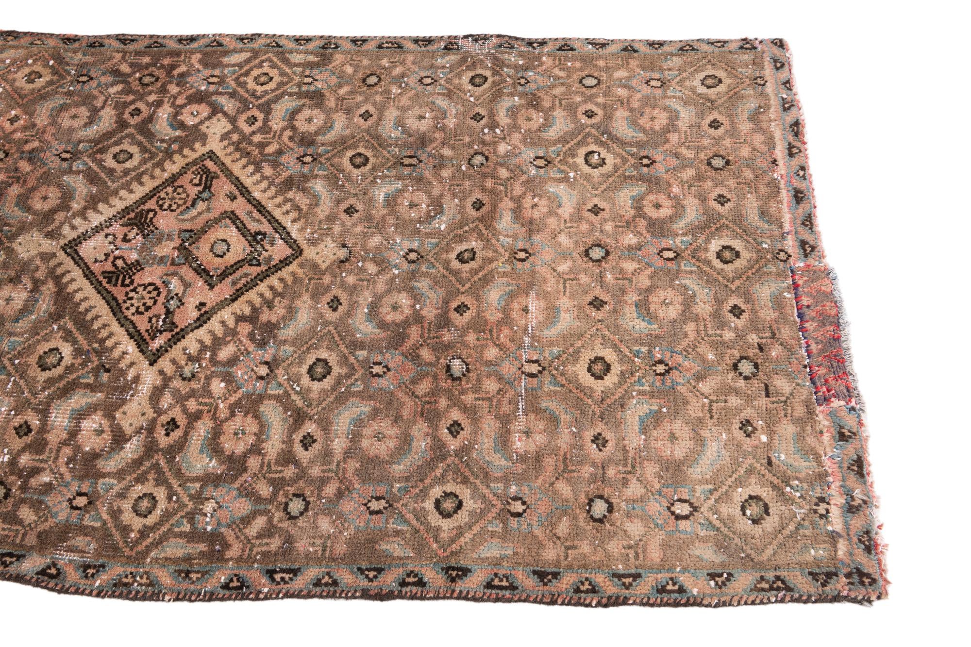 3' x 7' 4 Hand Knotted Ultra Vintage Persian Wool Runner Rug