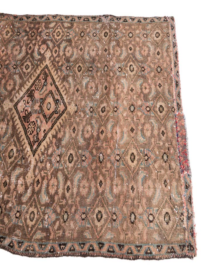 Detail image of 3' x 7' 4  Hand Knotted Ultra Vintage Persian Wool Runner Rug
