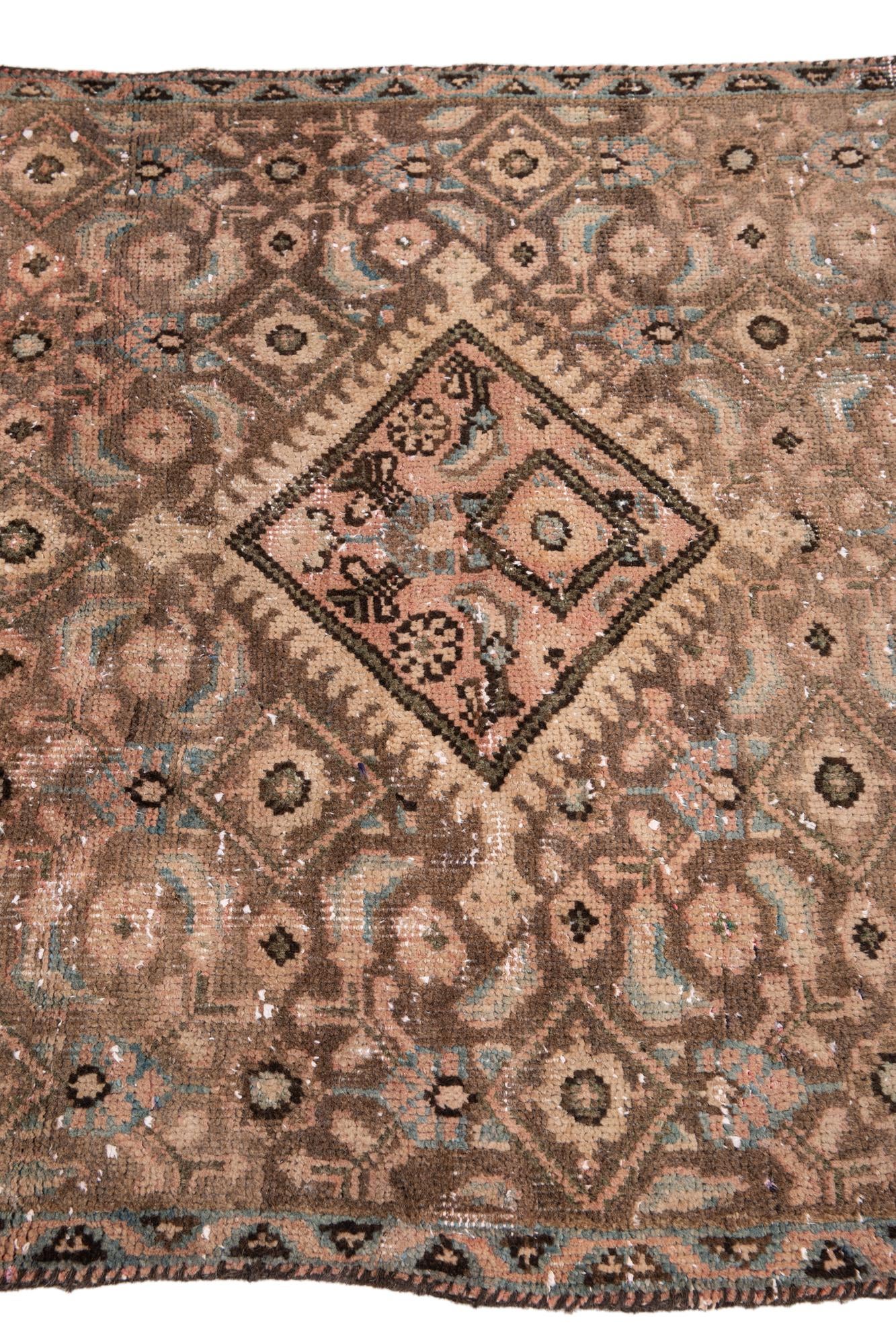 3' x 7' 4 Hand Knotted Ultra Vintage Persian Wool Runner Rug