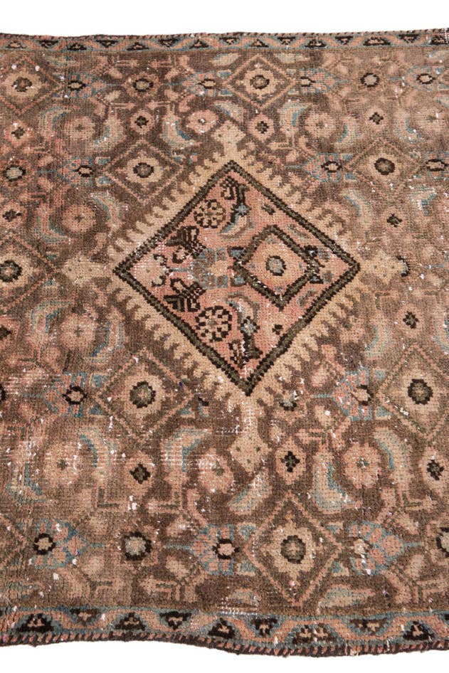 Detail image of 3' x 7' 4 Hand Knotted Ultra Vintage Persian Wool Runner Rug