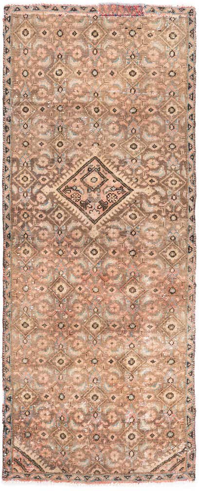 3' x 7' 4 Hand Knotted Ultra Vintage Persian Wool Runner Rug