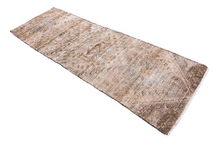2' 9 x 8' 8 Hand Knotted Ultra Vintage Persian Wool Runner Rug