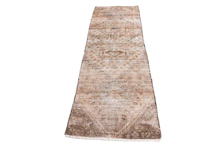 2' 9 x 8' 8 Hand Knotted Ultra Vintage Persian Wool Runner Rug