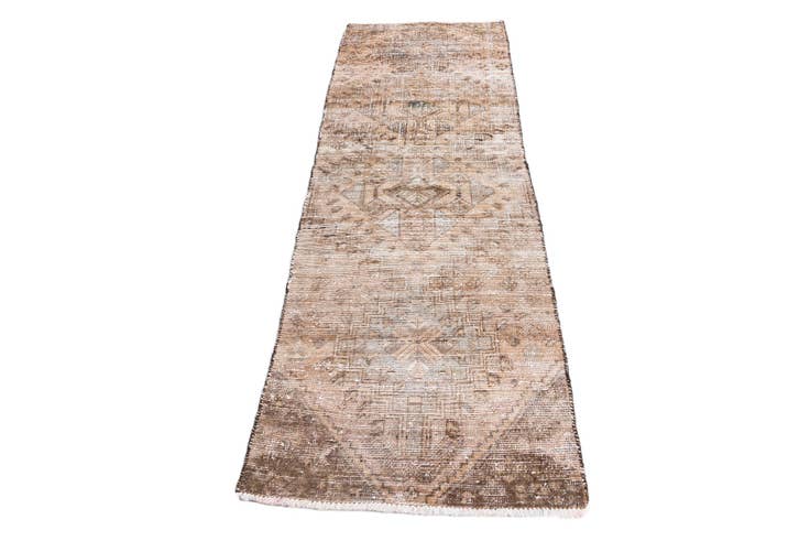 Detail image of 2' 9 x 8' 8 Hand Knotted Ultra Vintage Persian Wool Runner Rug