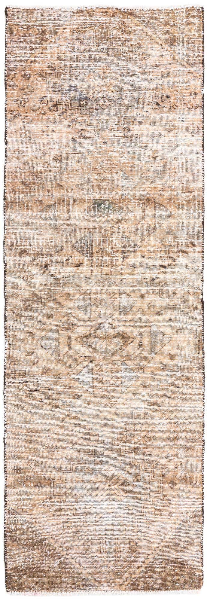 2' 9 x 8' 8 Hand Knotted Ultra Vintage Persian Wool Runner Rug