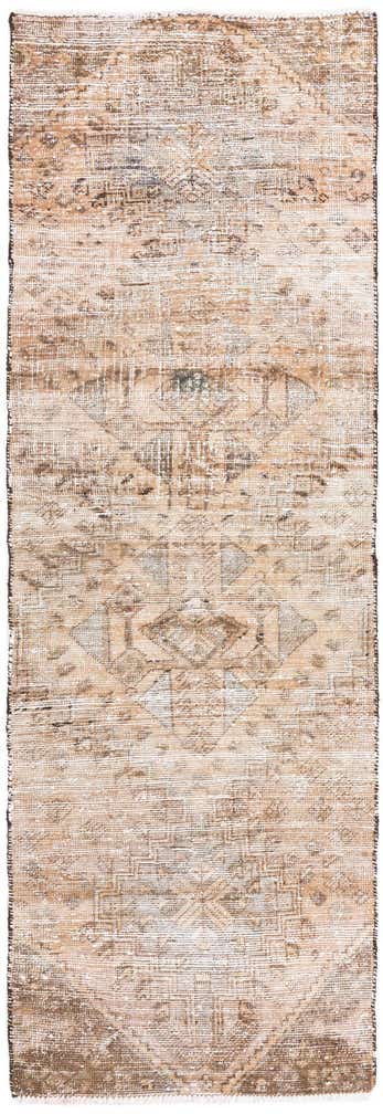 2' 9 x 8' 8 Hand Knotted Ultra Vintage Persian Wool Runner Rug