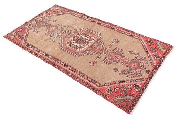 3' 4 x 6' 6 Hand Knotted Ultra Vintage Persian Wool Runner Rug