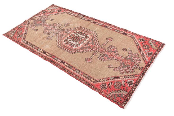 Detail image of 3' 4 x 6' 6 Hand Knotted Ultra Vintage Persian Wool Runner Rug