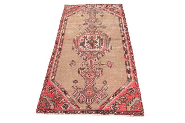 3' 4 x 6' 6 Hand Knotted Ultra Vintage Persian Wool Runner Rug