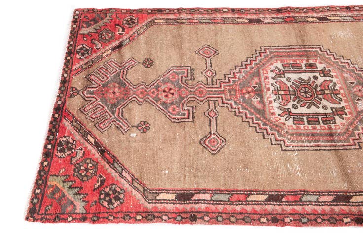 Detail image of 3' 4 x 6' 6 Hand Knotted Ultra Vintage Persian Wool Runner Rug