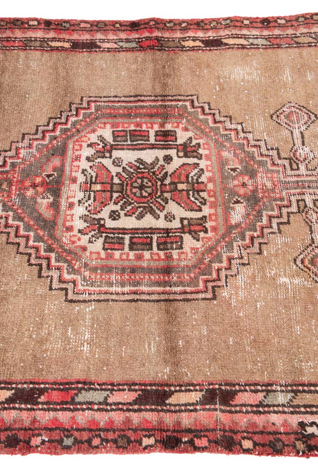 Detail image of 3' 4 x 6' 6 Hand Knotted Ultra Vintage Persian Wool Runner Rug