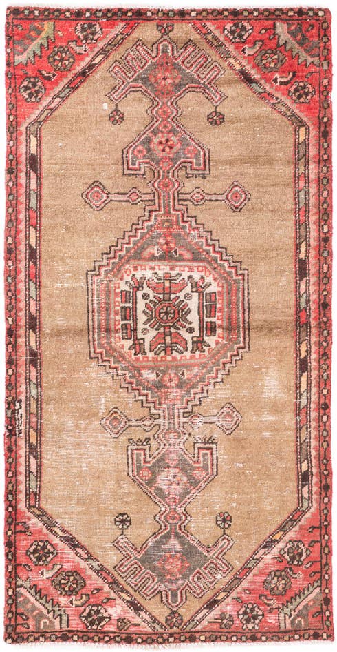 Detail image of 3' 4 x 6' 6 Hand Knotted Ultra Vintage Persian Wool Runner Rug