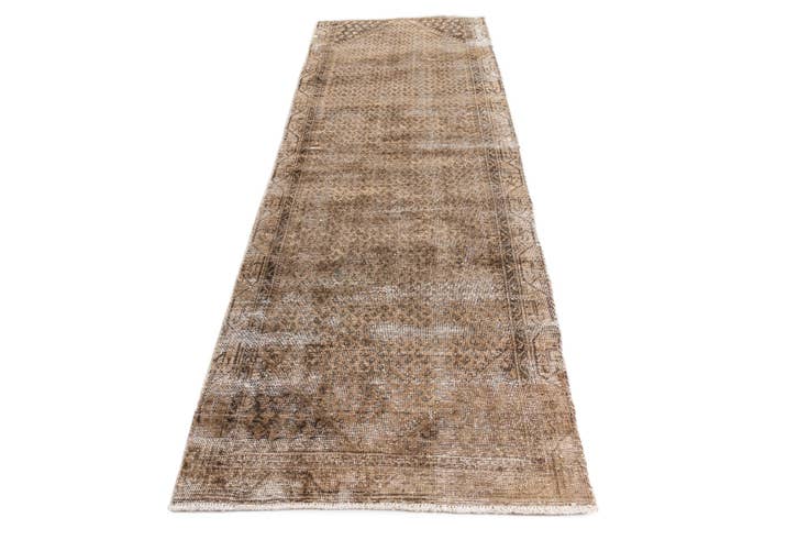 Detail image of 3' 3 x 9' Hand Knotted Ultra Vintage Persian Wool Runner Rug